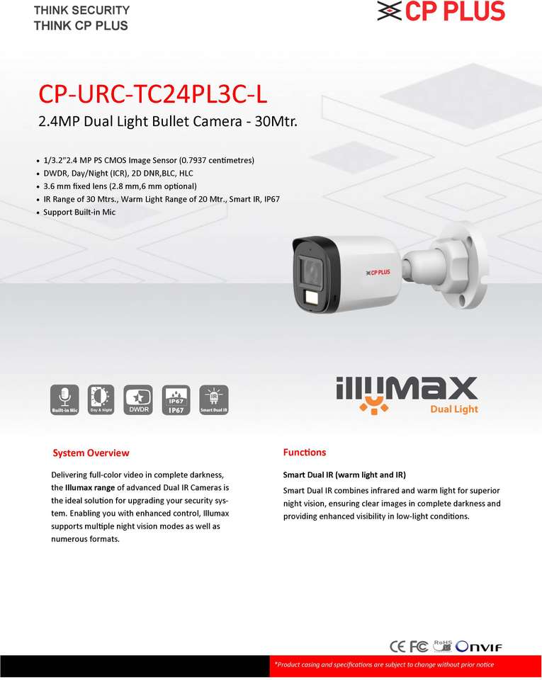 CP Plus 2MP HD Camera CP-URC-TC24PL3C-L